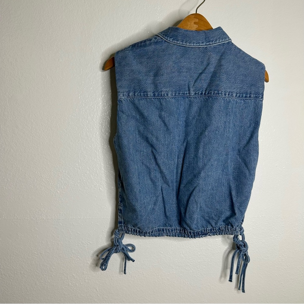 Rag & Bone Ultra Featherweight Denim Fiona Cropped Denim Top Size Small - Picture 11 of 14